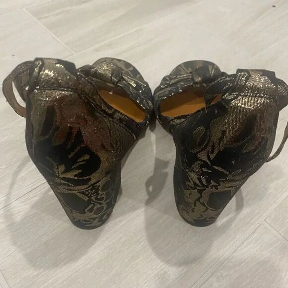 Franco Sarto Designer Bow Top Sling Back Heel Sandals Women Size 9 - Picture 3 of 6